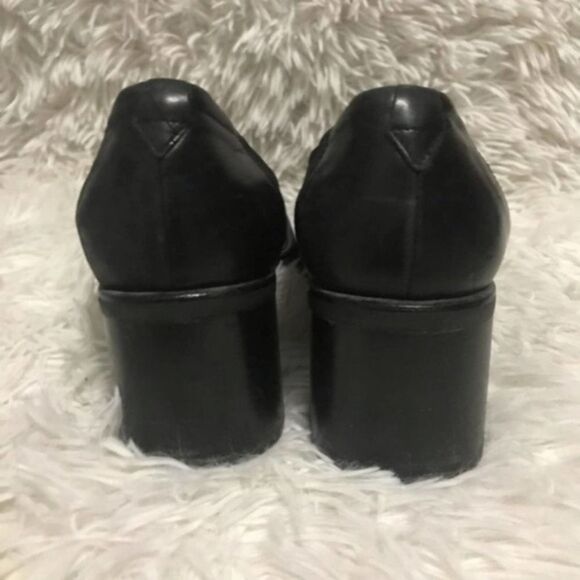 Aquatalia VTG 90s by Raruink sock front leather chunky loafer heel womens 9 - Picture 2 of 5